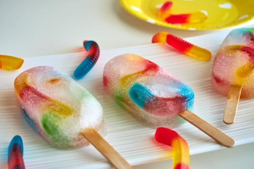 Popsicles with gummies