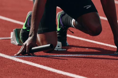 Athlete before starting a race