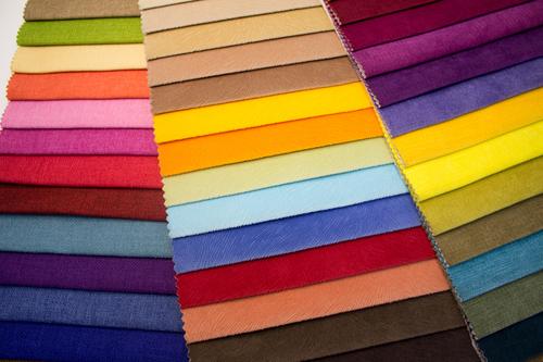 Multi colored textile samples