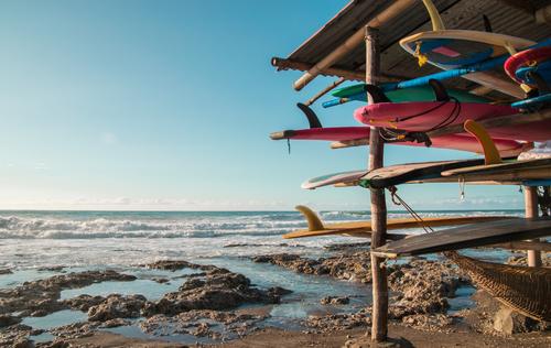 Surfboards in Urbiztondo Beach