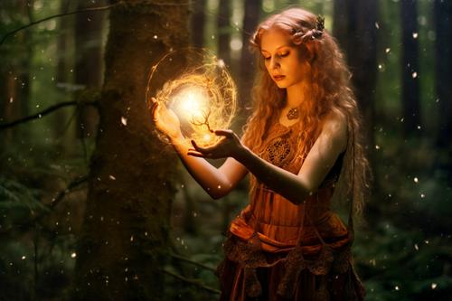 Enchantress controlling magic