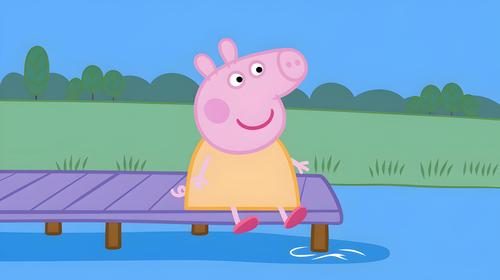 Peppa Pig à beira do lago