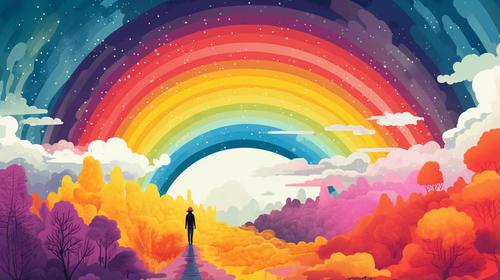 Ilustración de un arcoiris