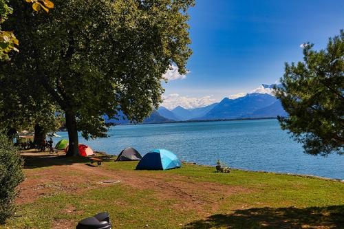 Tents by the river