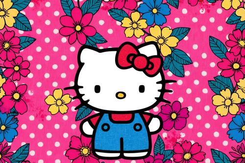 Hello Kitty and flowers