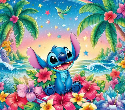 Stitch and flowers