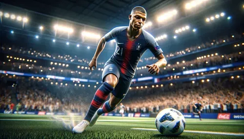 Kylian Mbappé playing football