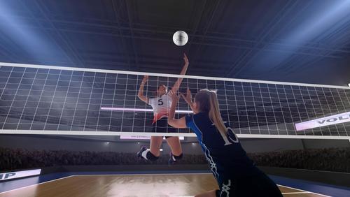 Volleyball players in action