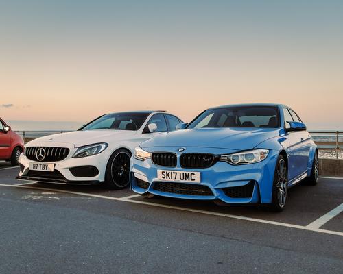 BMW and Mercedes side by side
