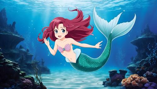 Little Mermaid in anime style