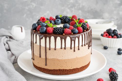 Three chocolate mousse cake