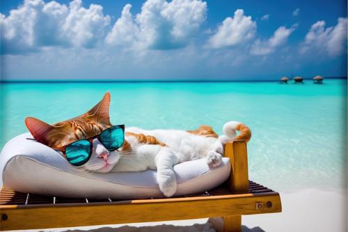 Katze im Urlaub