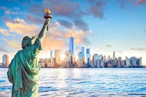 Statue of Liberty and NY skyline