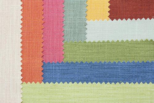 Multicolor fabric samples