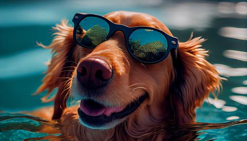Cute dog in shades