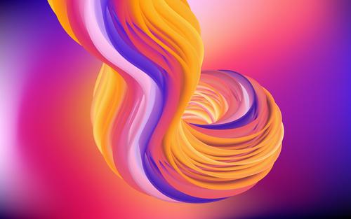Abstract art in pink, purple and yellow tones
