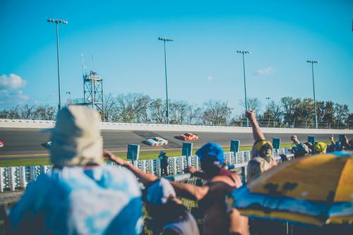 Fans watching NASCAR race
