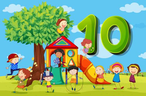 Number 10 - ten kids