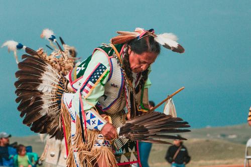 Native American performing cultural dance