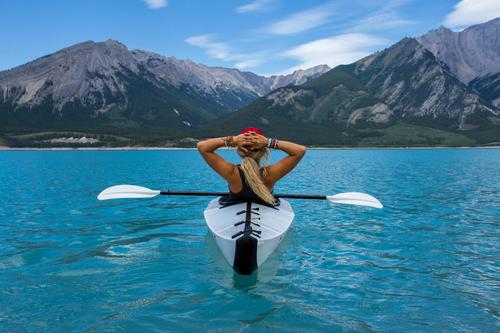 Woman canoeing