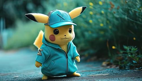 Pikachu wearing a coat