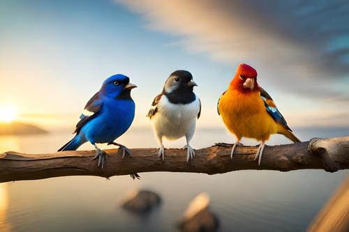 Colorful sparrows