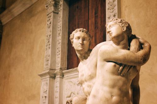 Two sculptures at the  Metropolitan Museum of Art