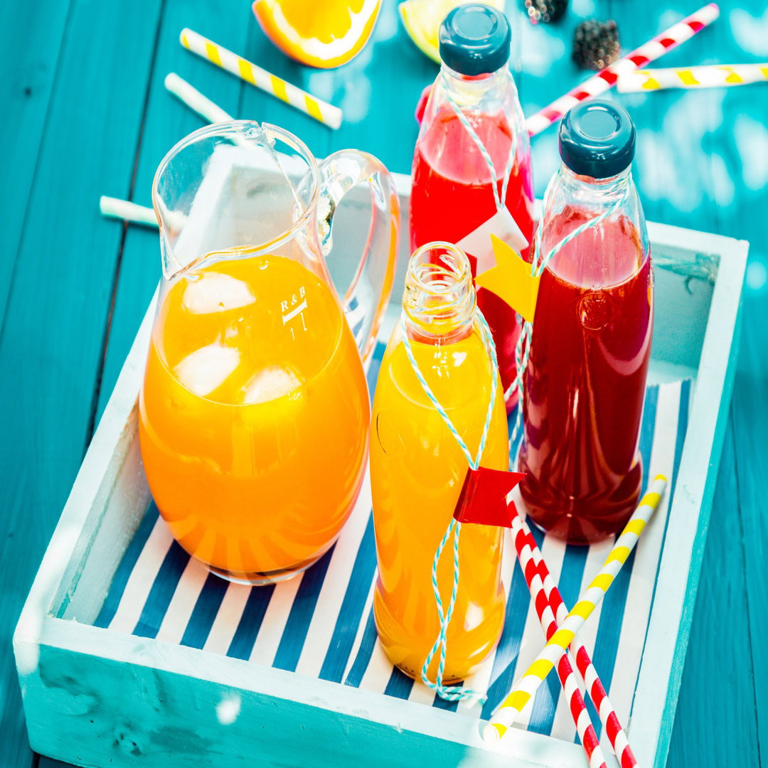 Bottles of juice