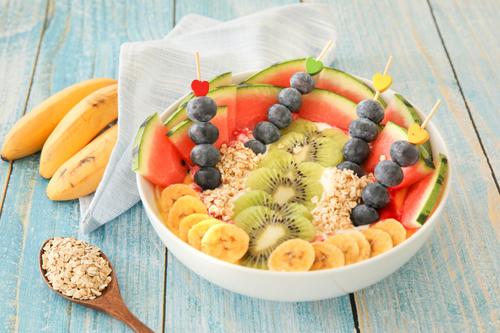 Healthy fruit and yogurt bowl