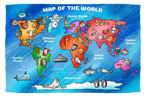 Mapa del mundo para niños