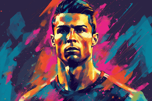 Colorful painting of Cristiano Ronaldo