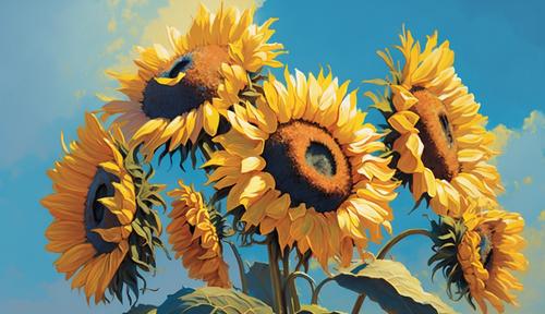 Malerei mit Sonnenblumen