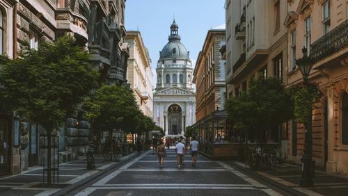 Calle de Budapest y Basílica de San Esteban