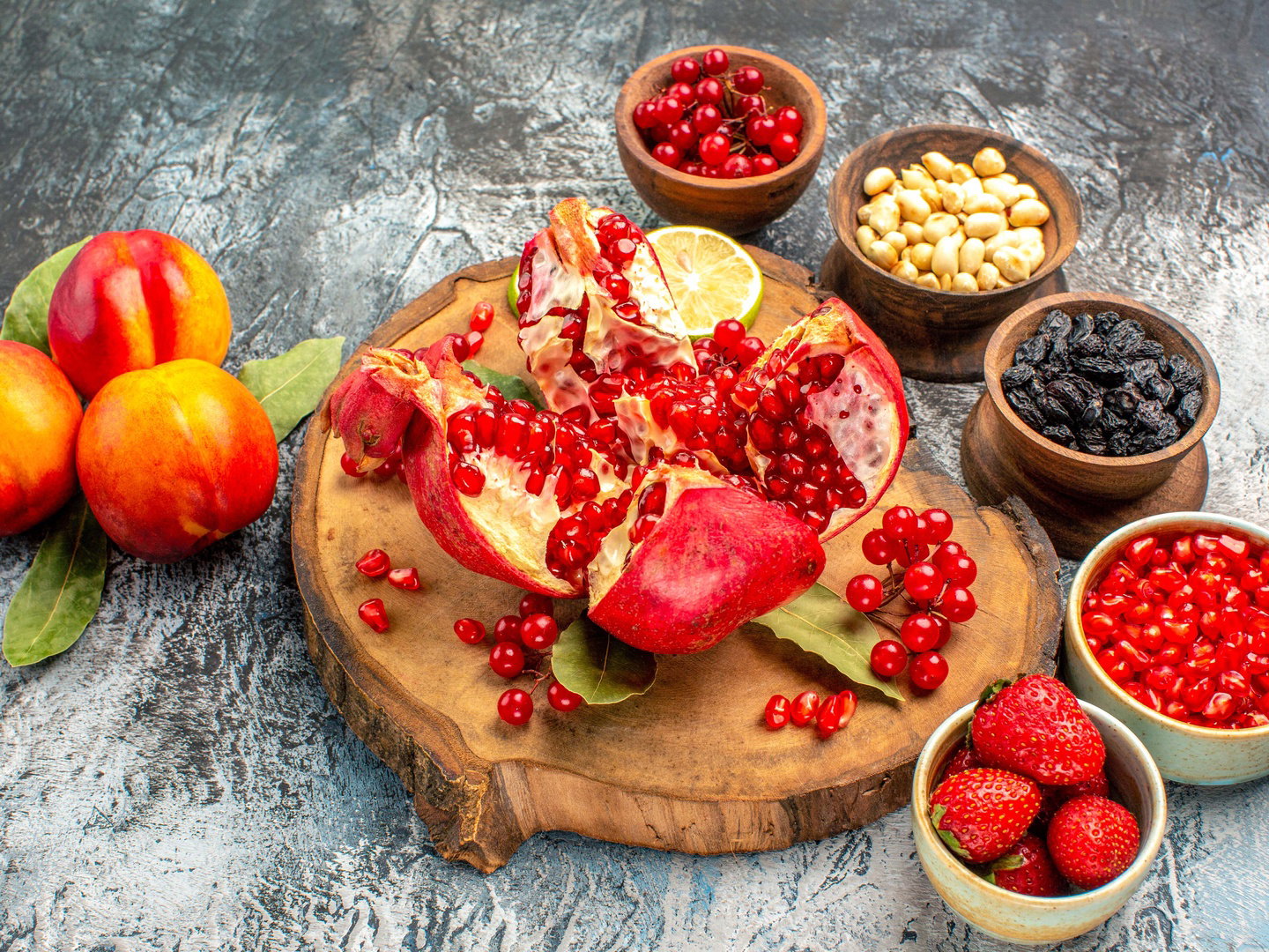 Sliced pomegranate