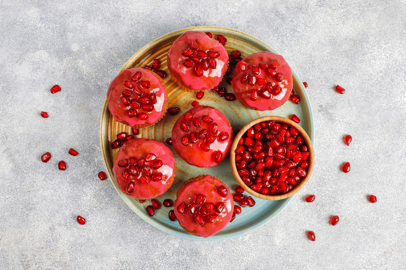 Pomegranate cupcakes