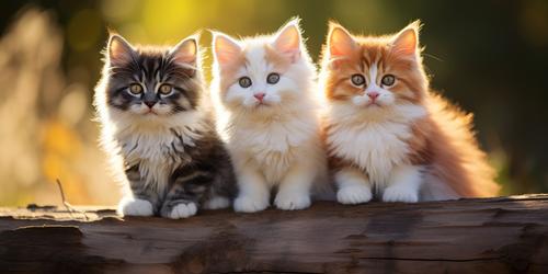 Três gatinhos adoráveis