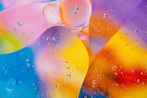 Abstract painting with colorful water drops
