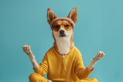 Dog meditating