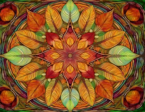 Mandala com folhas de outono