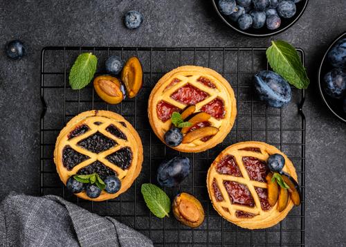 Delicious pies with plums
