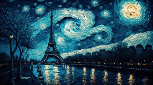 Noche estrellada en París