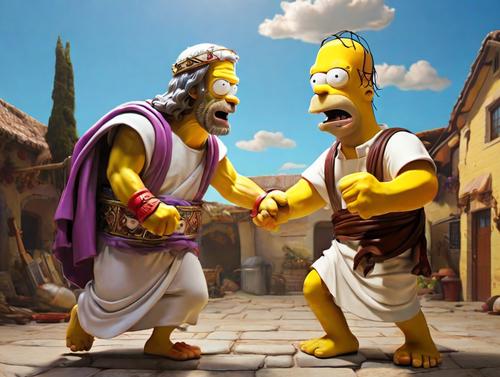 Homero Simpson vs Jesús