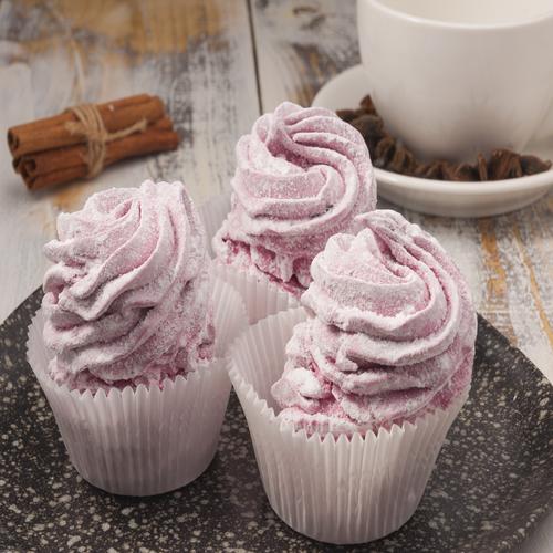 Pink marshmallow cupcake