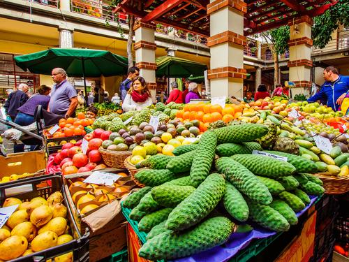 Mercado en la Isla de Madeira