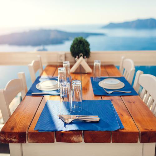 Mesa de Restaurante em Santorini