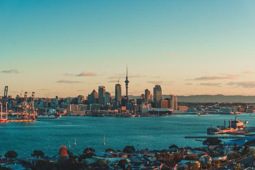 Auckland ao pôr do sol