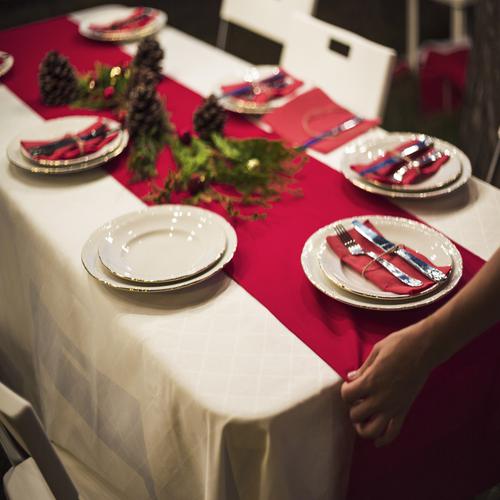 Christmas dinner table