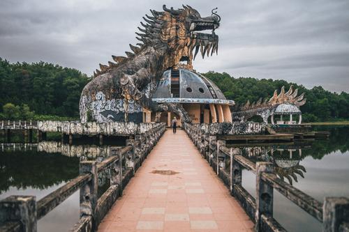 Dragon statue in a water park in Vietnam
