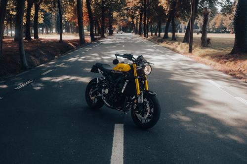 Black and yellow Yamaha