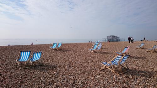 Playa de Brighton en otoño